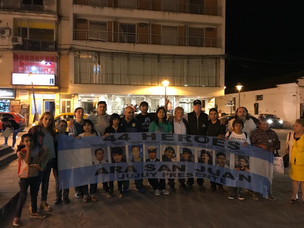 Homenaje a los submarinistas del ARA San Juan junto a los familiares en San Salvador de Jujuy